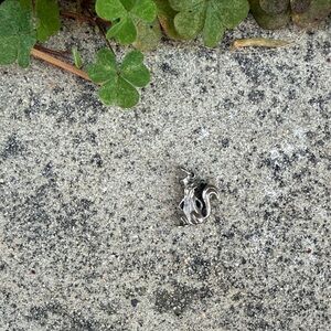 Vintage Silver Squirrel Charm Pendant